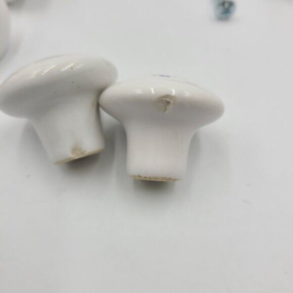 Vintage White Porcelain Drawer Pulls Knobs Handles with Screws Lot 10 - Picture 7 of 7
